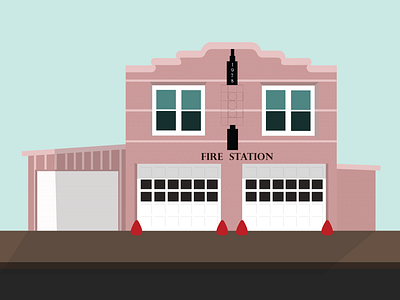 Fire Station Illustration