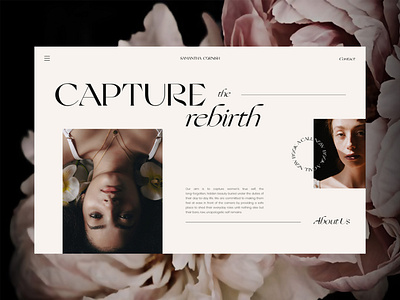 Portrait Photographer Website Concept brand identity branding display font feminine logo gallery layout minimal website photographer photography portrait serif font typography ui web design webdesign website