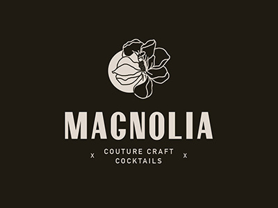 Magnolia Cocktails Branding bar black and white branding cocktails floral graphic design identity illustration logo magnolia spirits vintage