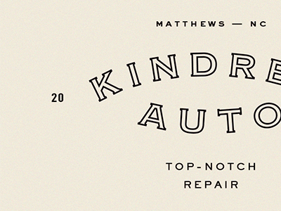 KINDRED AUTO auto branding identity logo type typography wip work in progress