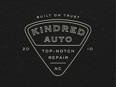 KINDRED AUTO — Badge auto auto shop branding identity lettering lock up logo type typography vintage