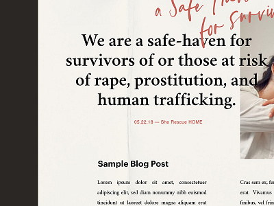 It'sNotOk Brand — Sample Print Piece article blog post branding hand writing human trafficking identity layout magazine newspaper print design script typography