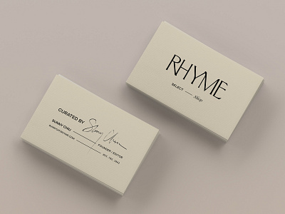 Rhyme Select Shop Collateral by Soul Twin Studio boutique branding business card handwritten identity logo print design shop