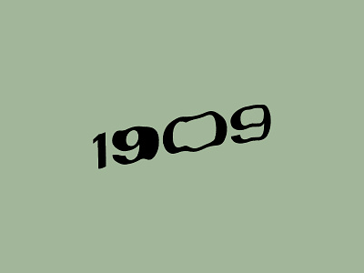 Logo Alternate for 1909 by Soul Twin Studio branding identity illustration logo numbers print design type typography warped
