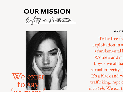 Web Progress — It's Not Ok Projects, by Soul Twin Studio branding human trafficking identity portrait print design typography web design website wip