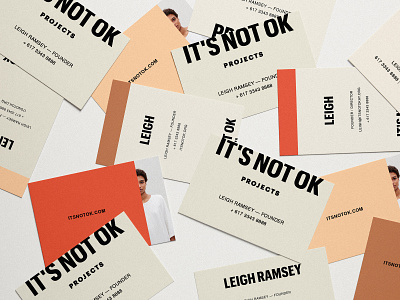 Brand Collateral for IT'S NOT OK Projects, by Soul Twin brand collateral branding business card business card mockup human trafficking identity logo print design type