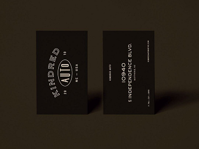 Kindred Auto — Print Collateral, by Soul Twin Studio auto auto shop branding car charlotte identity logo print design typography vintage vintage logo