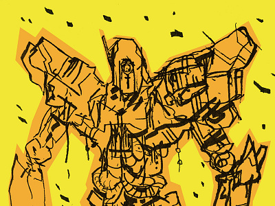 The Demolisher Of Worlds eva unit giant illustration marker mech robot sketch