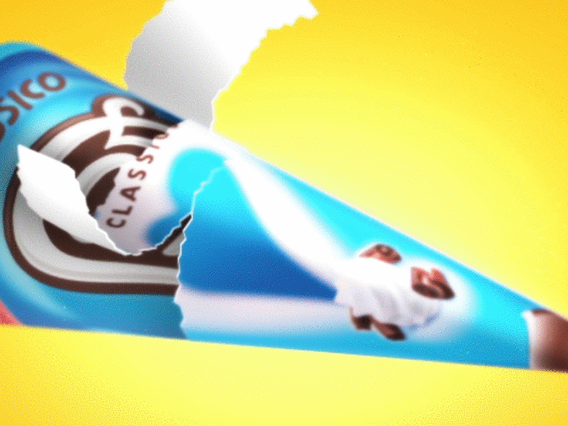 Cornetto Packaging Reveal 2d animation animation art direction compositing direction
