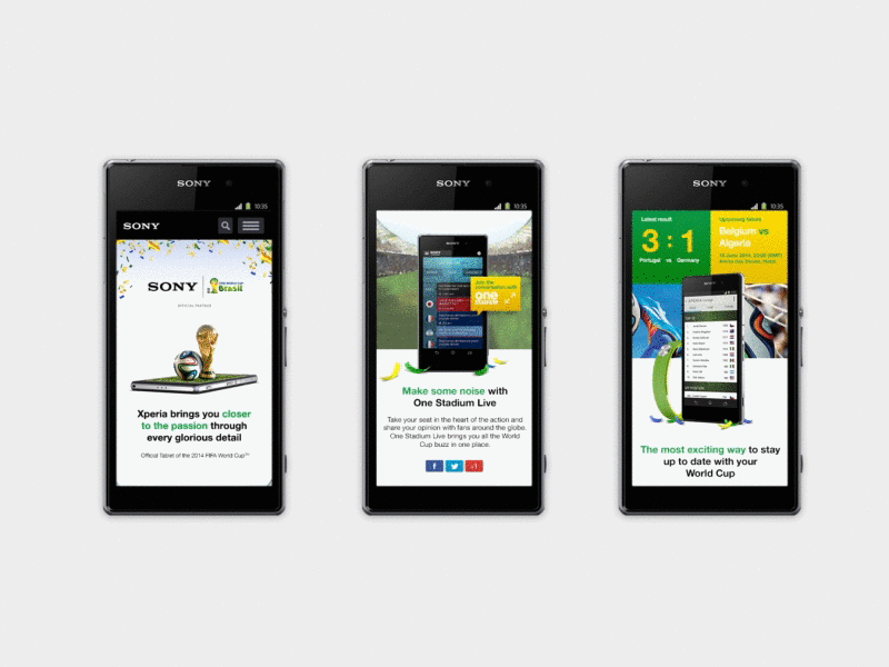 Sony Mobile + 2014 Fifa World Cup™ art direction graphic design web design