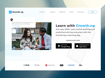 Hero section for Growth.ng hero section landing page ui uiux web ui