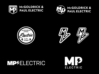 MP Electric Logos branding design electrician logo typography