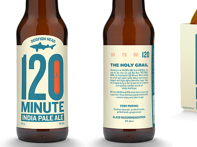 Dogfishhead 120 Minute Packaging 120 beer dogfish head knockout label layout packaging type typography wip