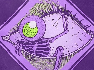 Drawlloween Day 14: Eyeball drawlloween eye eyeball halloween hypnotize illustration skeleton