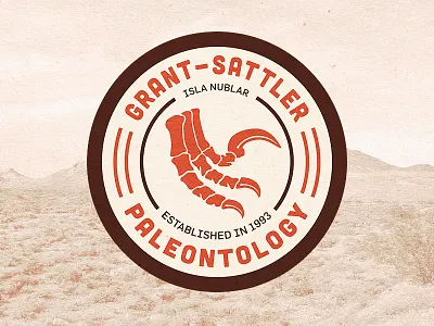 Grant-Sattler Paleontology badge bones circle claw dinosaur emblem fossil jurassic park logo paleontology type typography