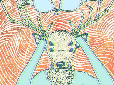 Antlers antlers bones deer illustration psych woman