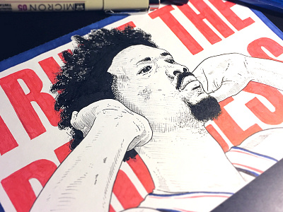 #TTP basketball drawing embiid portrait sixers trust the process