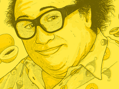 Frank always sunny drawing frank reynolds glasses halftones iasip illustration portrait poster print rum ham texture