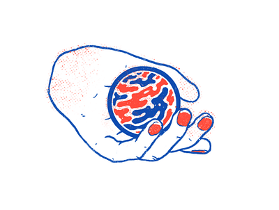Handball 2 drawing hand illustration ink poster texture warp