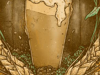 BEER. beer glass hops illustration nature wheat wip