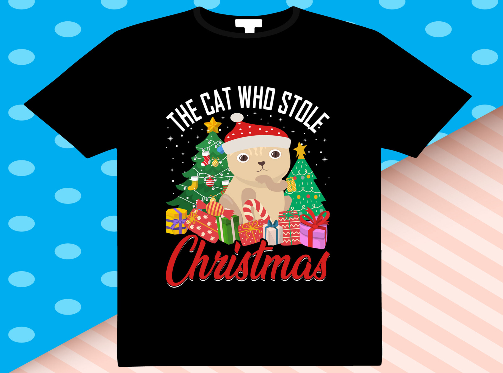 Cat Christmas TShirts Design by Nishan Ali on Dribbble