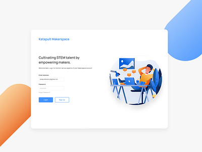 Katapult MakerSpace Login app branding dark mode design icon illustration login logo minimal ui ux vector