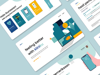 Kliniku - Online Healthcare branding design flat illustration logo mobile ui ui ux