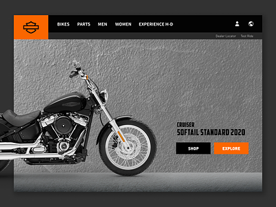 Harley-Davidson / Website Concept UI concept concept design concept designing dailyui harley davidson hero design home page design ui ui design user inteface web design web page web page design website design