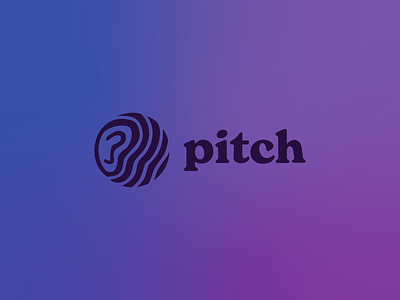 Pitch blue dailylogo dailylogochallenge design ear graphic design label listen logo logomark music pitch purple record richness sound soundwave streaming violet