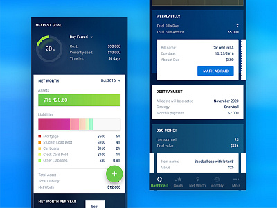 App for money management accountant app bank dashboard goals mobile money purse ui ux wallet