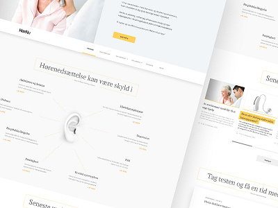 Hornu clear design ear flat infographic landing medicine testing website