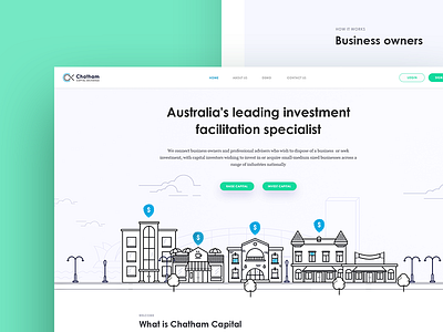 Website for "Chatam capital" australia business capital design estate interface investment ui ux