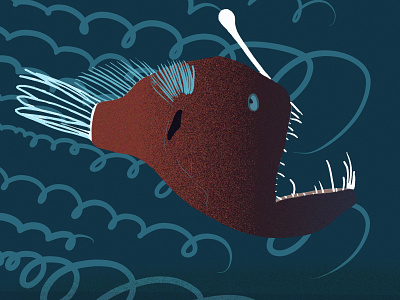 Deep sea creatures are so weird...but cool! adobeillustrator anglerfish deep sea creatures illustration procreate sea