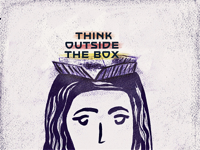 Think outside the box adobe photoshop creativity drawing editorial illustration metaphor procreate think outside the box