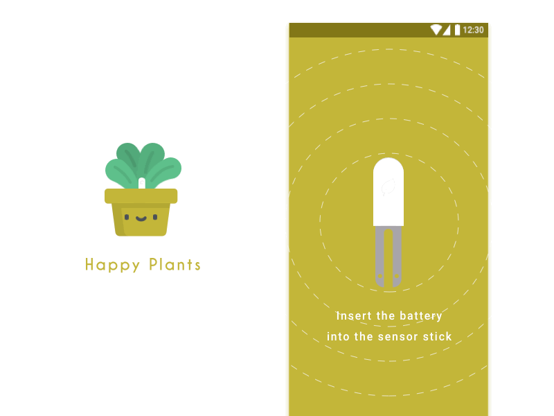 Device Setup for Plant Montior android anima app animation happy plants iot mobile app plant monitor sensor timeline