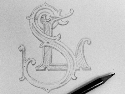 LS Monogram design handlettering lettering type typography