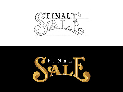 Final Sale B lettering metallic type type typography