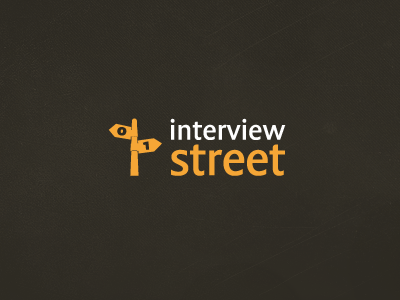 Interview Street binary design interview street logo design orange programming street sign