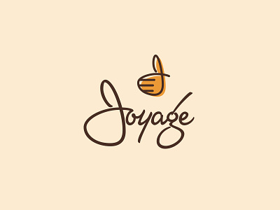 Joyage Logo custom type logo logo design recommendations script thumbs up type typography
