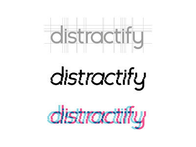Distractify lettering logo logo design vector