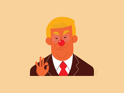 Trump Clown art caricature cartoon illustration trump vector
