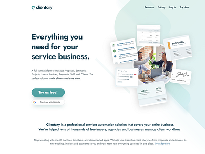 Clientary Landing Page