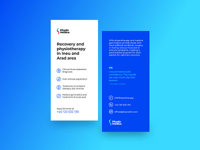 Physiotherapy Clinic Flyer ad branding card flyer icons info logo medical paper physio print typography