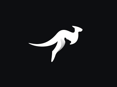 Kangaroo with joey animal australia baby kangaroo logo mark negative space pet pouch symbol