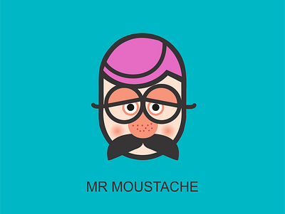 MR MOUSTACHE design icon illustration logo vector