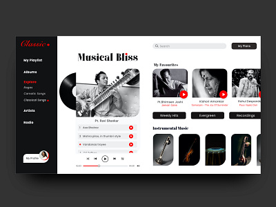 Classic | UI Concept for Classical Music dailyui design music ui ui uiux ux webpage