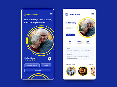 Their Story | UI User Profile Concept application concept daily ui design mobile app ui user profile ux