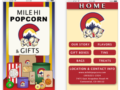 Mile Hi Popcorn Loadscreen app branding design icon illustration logo ui ux visual design wireframe