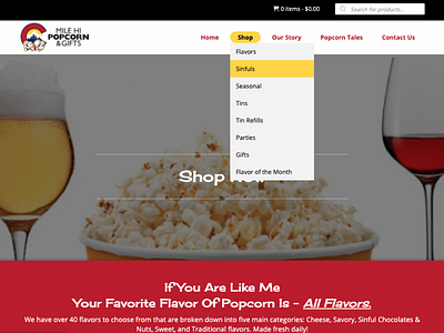 Mile High Popcorn - Sinfuls! art branding design icon logo ui ux visual design web website
