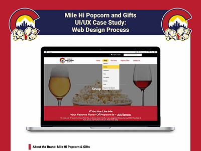 Mile Hi Popcorn Web Design Process branding design icon illustration logo ui ux web website wireframe
